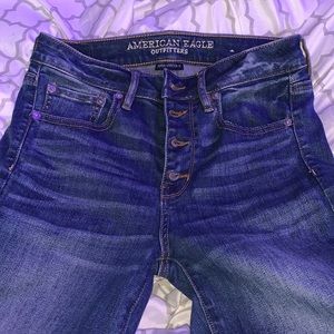 american eagle high rise cropped flare jeans